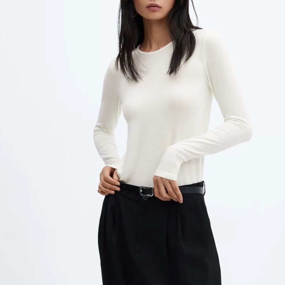 ROUND-NECK KNITTED T-SHIRT - 2XL